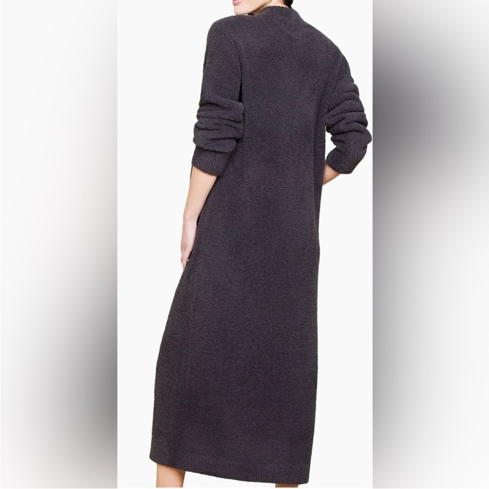 Barefoot Dreams Heather Charcoal Cozy Chic Full Length Zip Front Robe Size L/XL - Picture 4 of 7